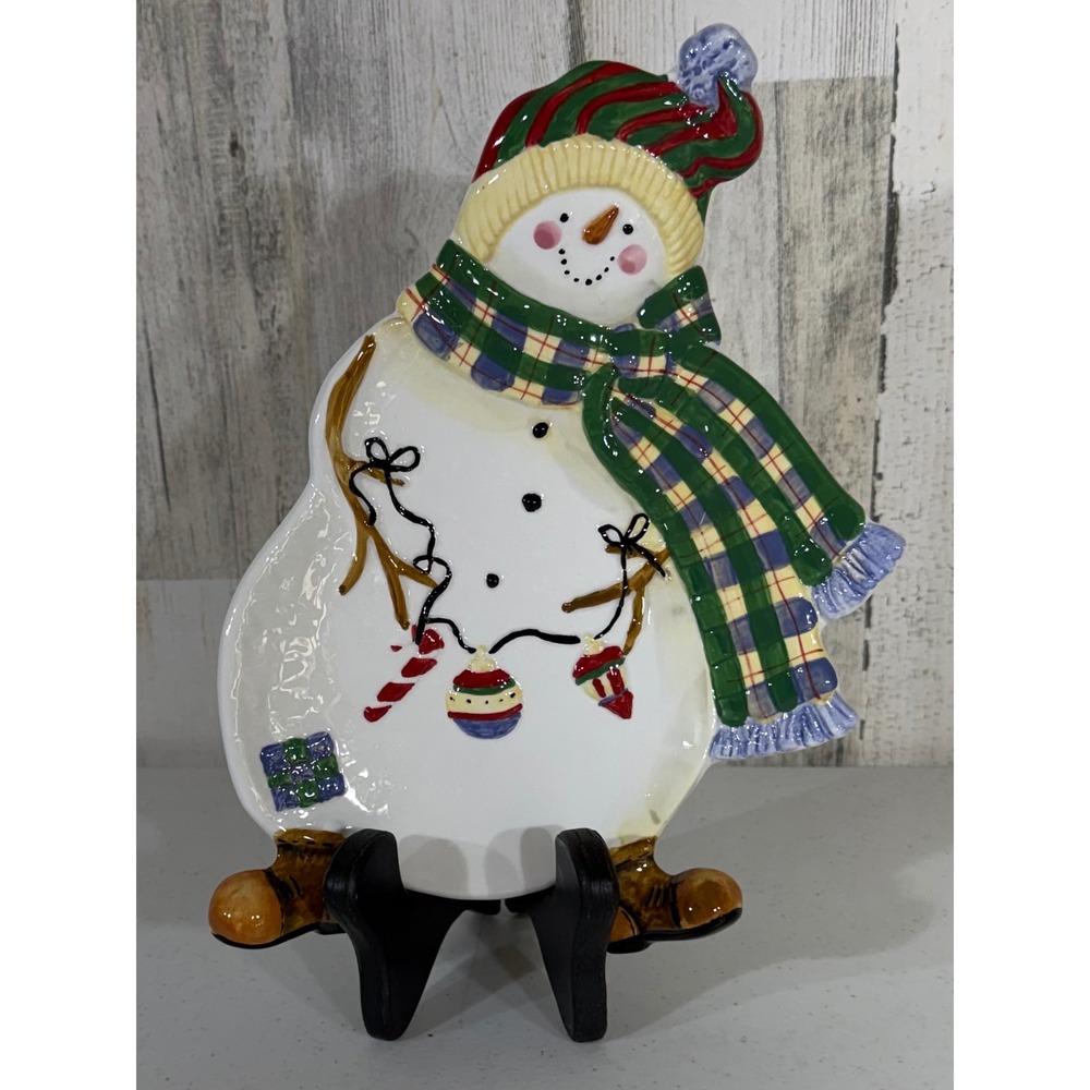 Certified International Snowman Candy Dish 11x7 Susan Winget Christmas Holiday
